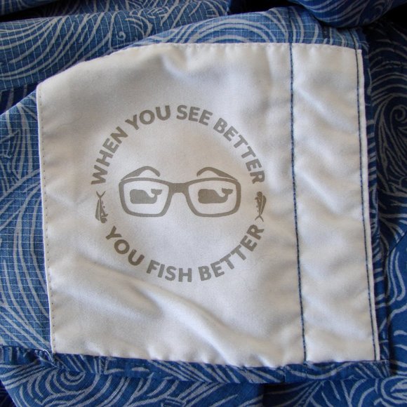 Vineyard Vines Harbor Shirt Surf No Turf Short Sleeve Fish Print Button Down XL - Picture 5 of 16